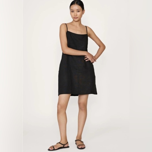 Laude The Label Dresses & Skirts - Laude The Label Organic Linen Spaghetti Strap Babydoll Mini Dress |Size Medium|